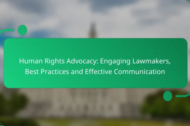 Human Rights Advocacy: Engaging Lawmakers, Best Practices and Effective Communication