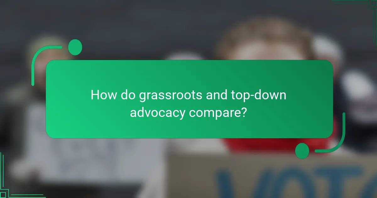 How do grassroots and top-down advocacy compare?