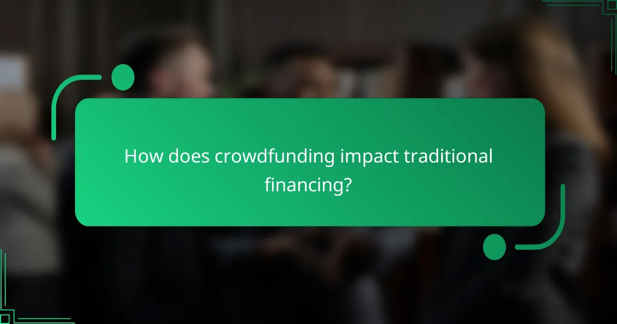 How does crowdfunding impact traditional financing?