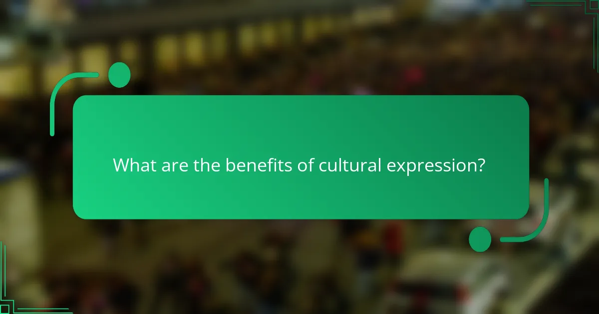 What are the benefits of cultural expression?
