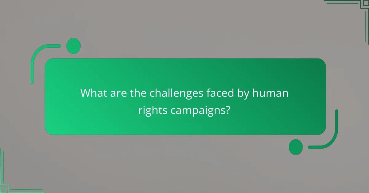 What are the challenges faced by human rights campaigns?