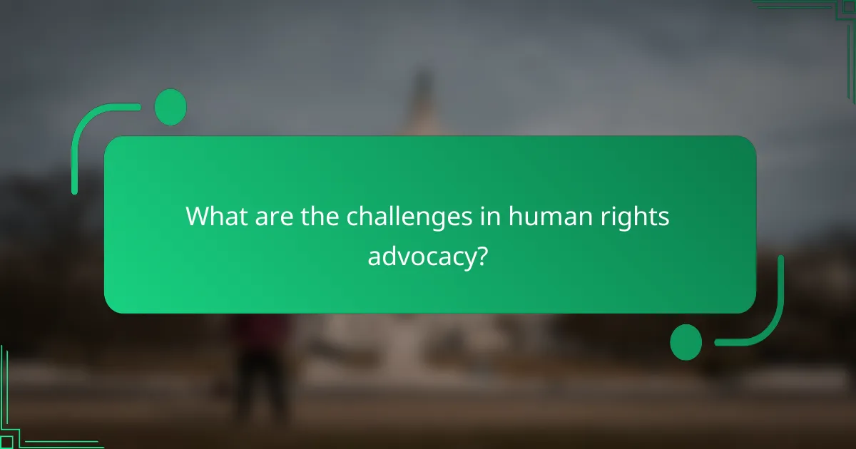 What are the challenges in human rights advocacy?