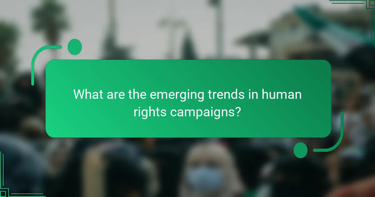 What are the emerging trends in human rights campaigns?