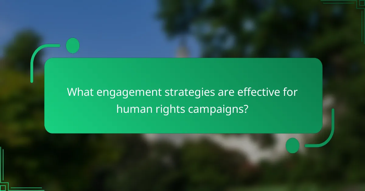 What engagement strategies are effective for human rights campaigns?