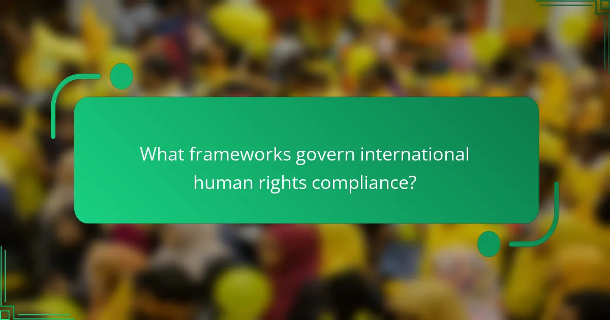 What frameworks govern international human rights compliance?