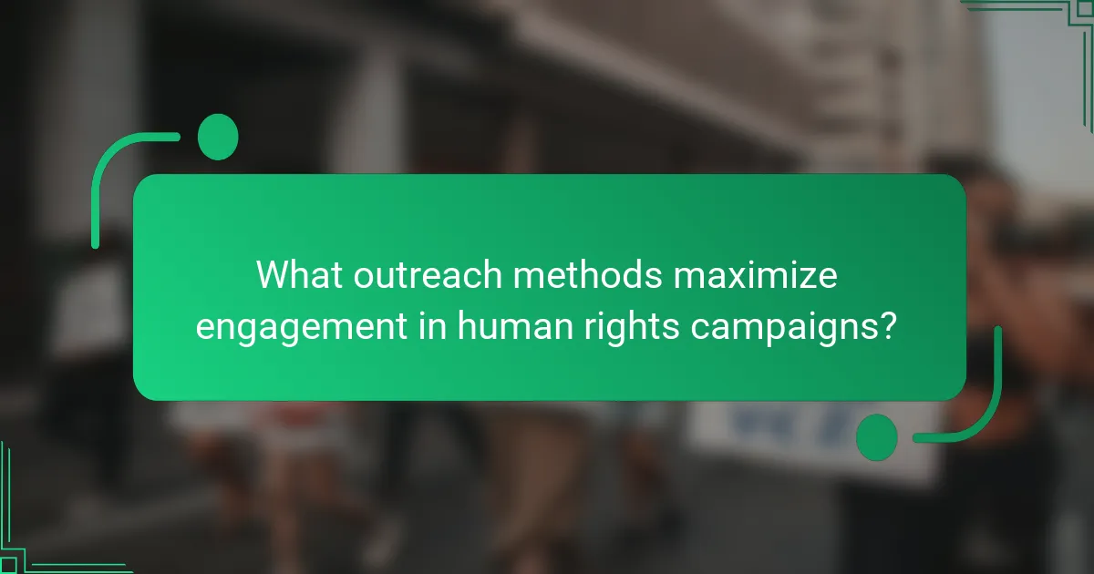 What outreach methods maximize engagement in human rights campaigns?