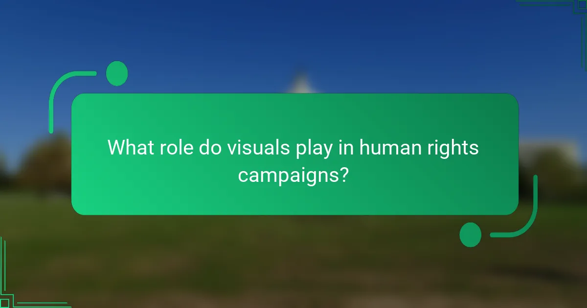 What role do visuals play in human rights campaigns?